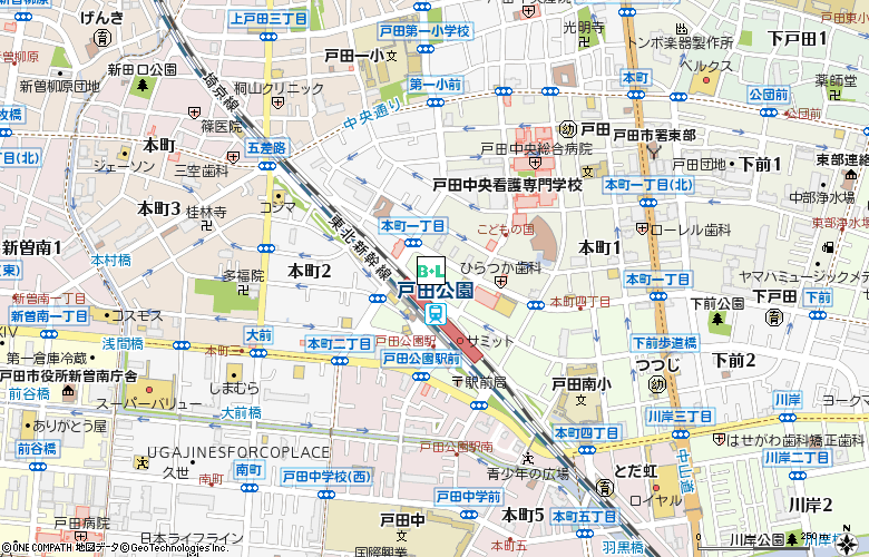 ベストメガネコンタクト戸田公園店付近の地図